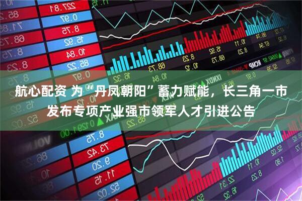 航心配资 为“丹凤朝阳”蓄力赋能，长三角一市发布专项产业强市领军人才引进公告