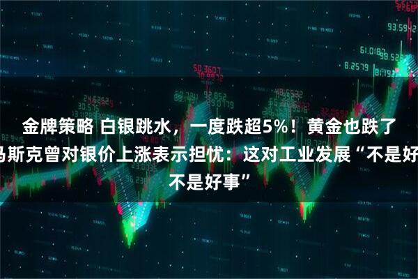金牌策略 白银跳水，一度跌超5%！黄金也跌了，马斯克曾对银价上涨表示担忧：这对工业发展“不是好事”